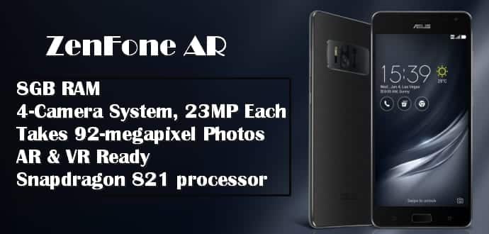 Asus Zenfone AR To Have 8GB RAM, 4 Camera System, Can Take 92-megapixel Pics & Snapdragon 821