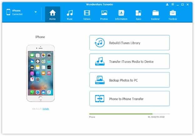 Steps to transfer files from PC to iPhone: