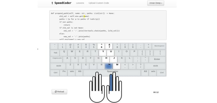 Typing practice for coders with all programming languages like C, Java, C#, C++, JavaScript HTML, Ruby, Python etc