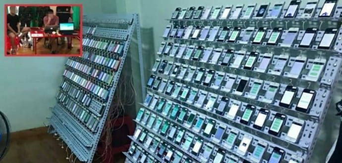 Click farm with 474 iPhones, 347200 SIM cards and 10 computers Busted In Thailand