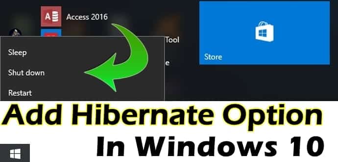 How To Add Hibernate Option In Windows 10