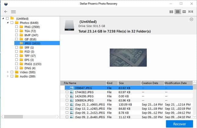 Recover any lost/deleted photo/music/video or file with Stellar Photo Recovery tool