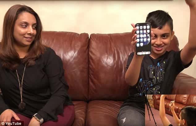 10-year-old unlock his mom's iPhone X using his face