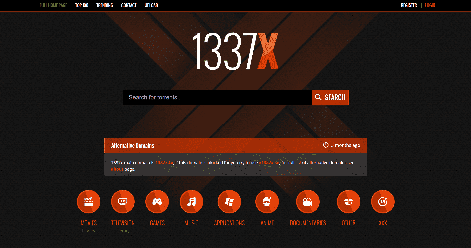 1337X - Mejores sitios de torrents