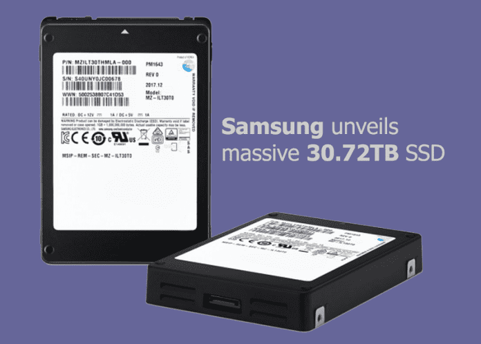 Samsung unveils massive 30.72TB SSD, largest capacity SSD ever