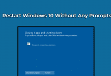 Restart Windows 10 Without Any Prompts