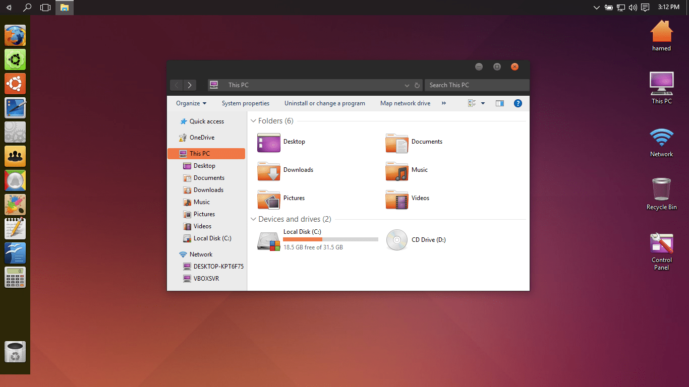 Windows 10 ubuntu theme