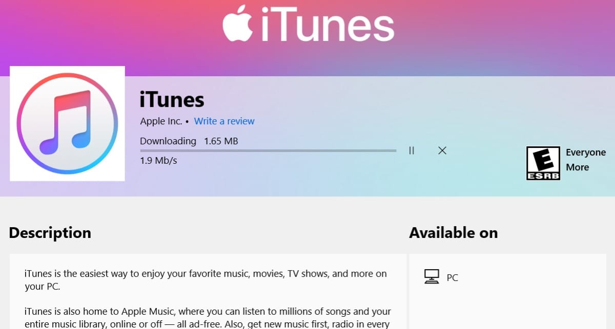 itunes download for windows 10