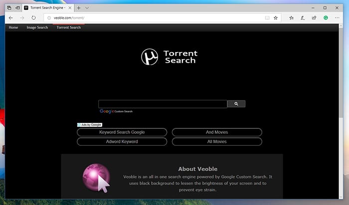 Sitio web de Veble Torrent