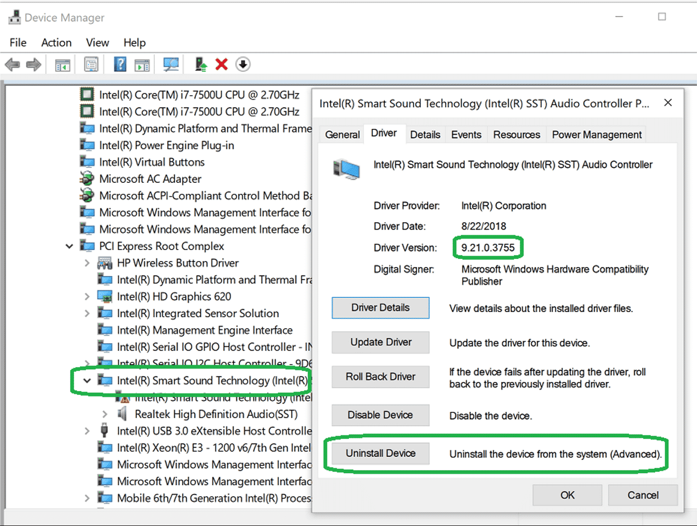 intel smart sound driver windows 10