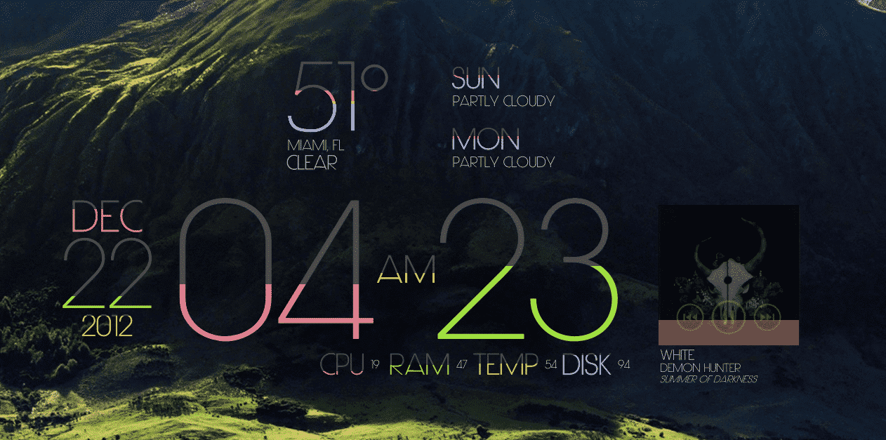 rainmeter clock widget rainmeter clock widget