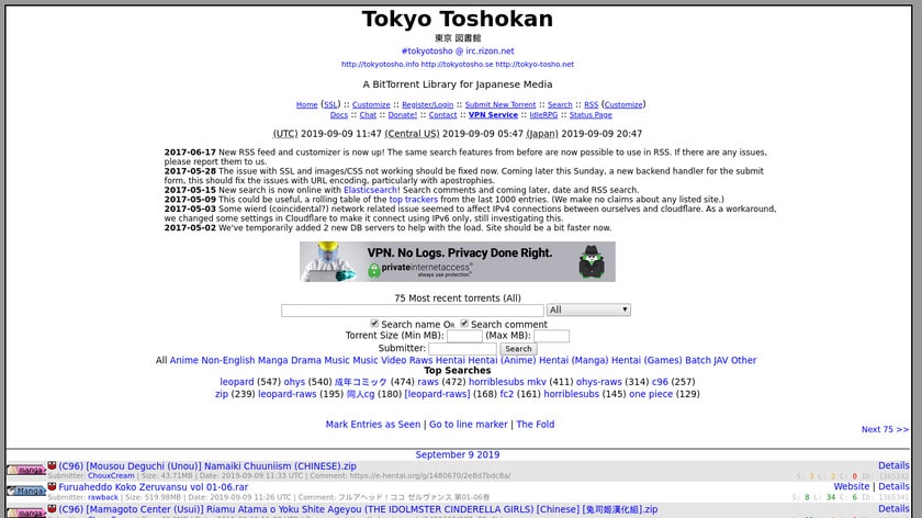 tokyotoshokan website