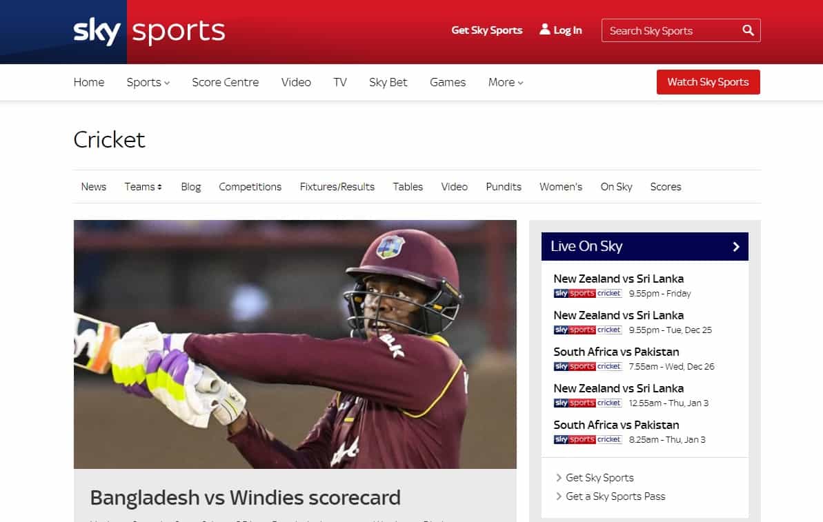 cricket live streaming sites list