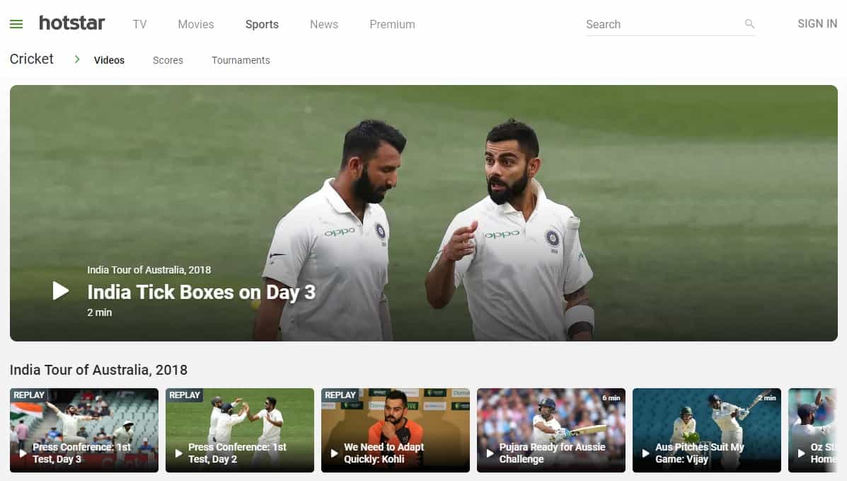 watch live cricket streaming online