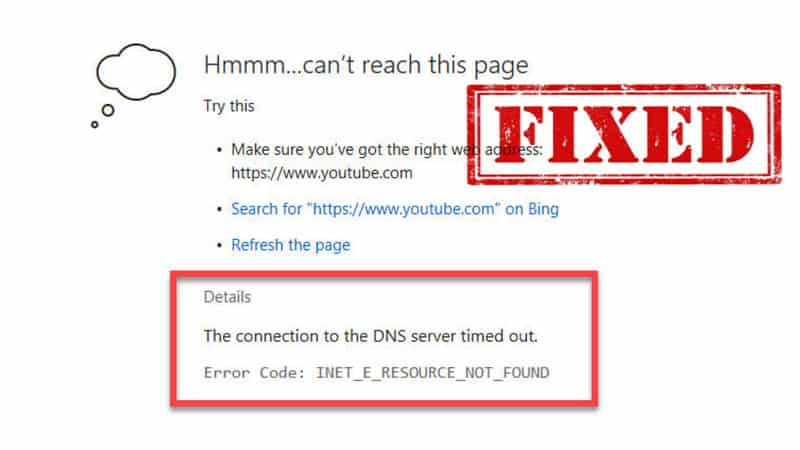 How To Fix Inet E Resource Not Found Error On Windows 10