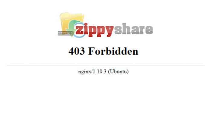 Zippyshare shows “Forbidden Message” to visitors in Spain
