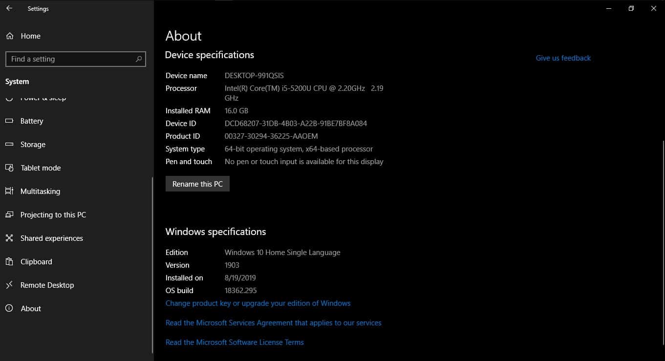 How To Find Computer Specs In Windows 10 