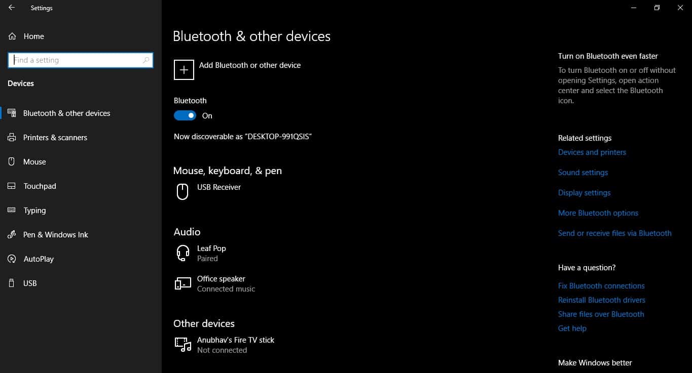 How To Turn On Bluetooth In Windows 10