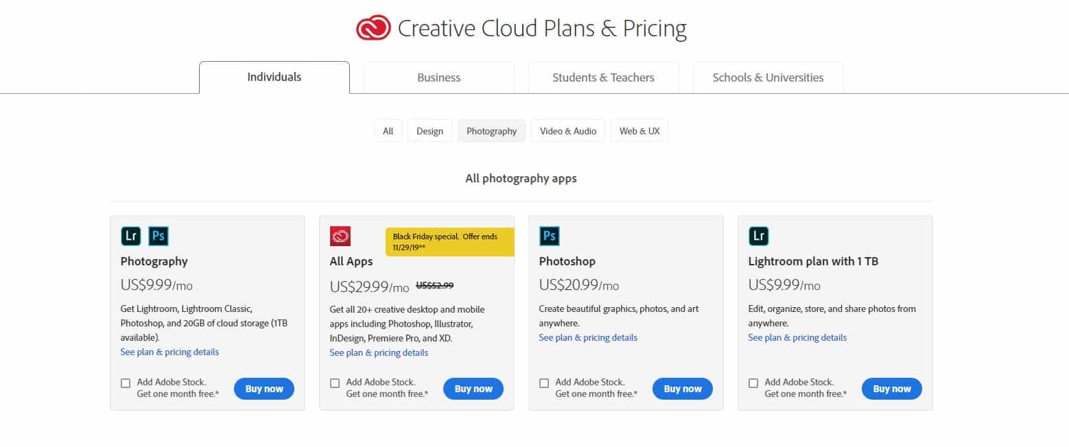 Photoshop Pricing