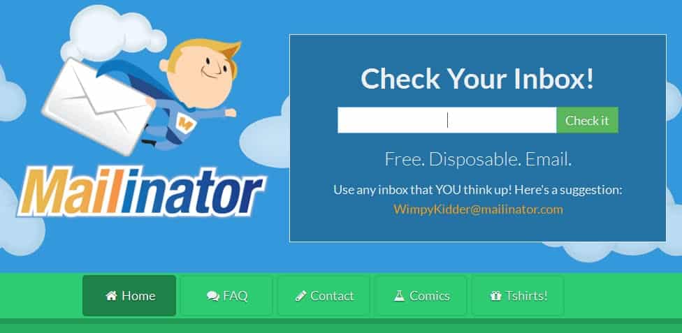 Mailinator - false email generator