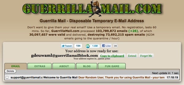 guerrillamail fake email generator