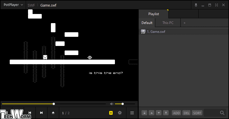 Pot player running SWF files