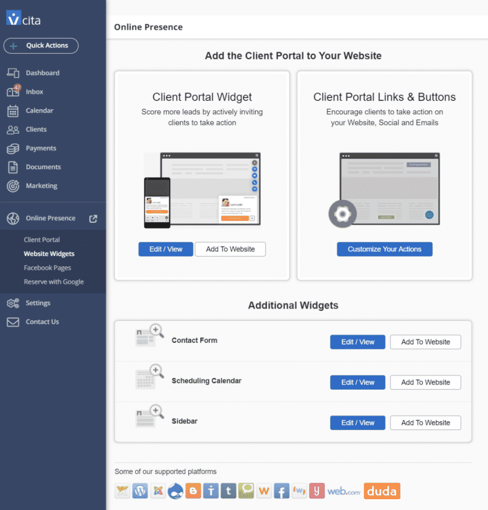 vCita Online Scheduling