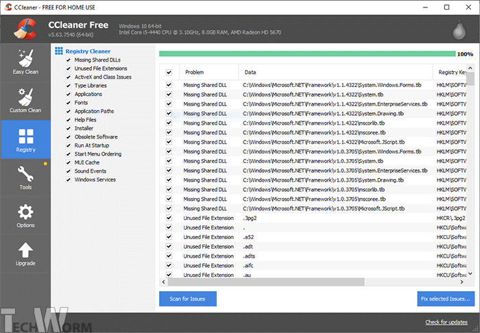 CCleaner Registry Repair