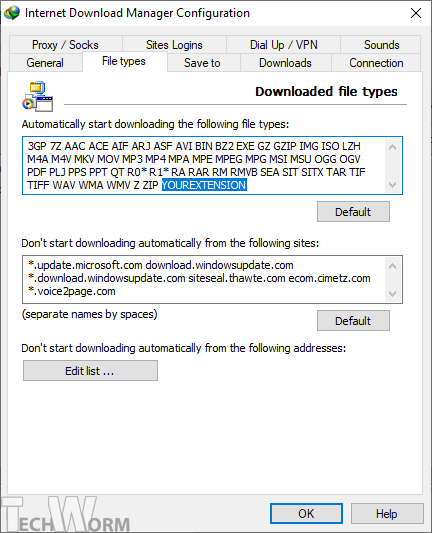 IDM File Types 