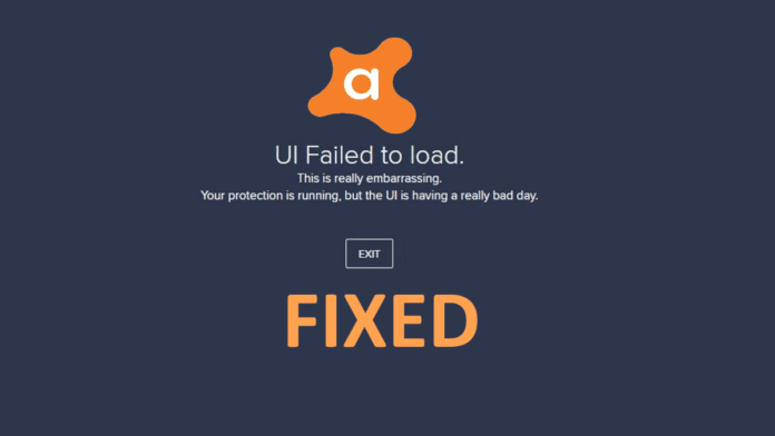 Fix Avast UI failed to load