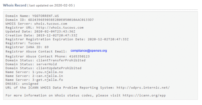 yggtorrent whois