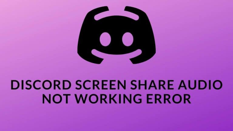 Discord Screen Share Audio Not Working Error