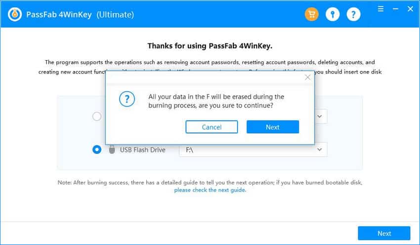 burn usb erase data