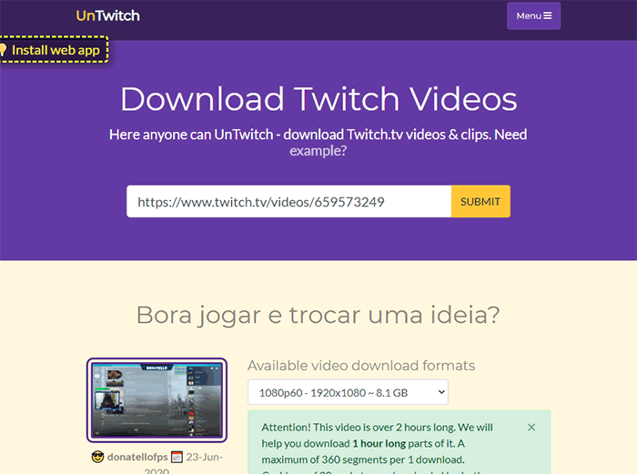 UnTwitch Video Downloader