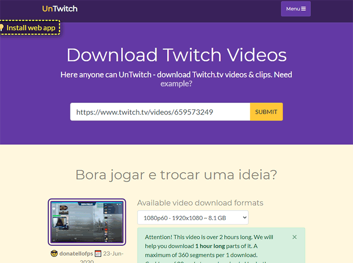 how to download twitch videos with 4k video downloader