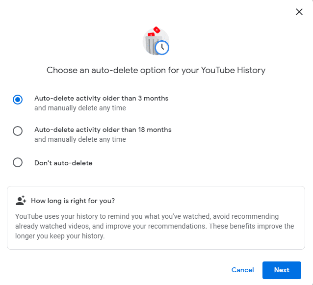 Auto Delete YouTube History