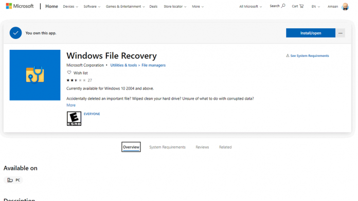 Windows File Recovery App