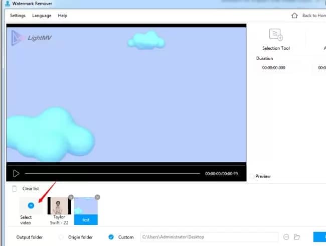 how to erase watermark from video – select video