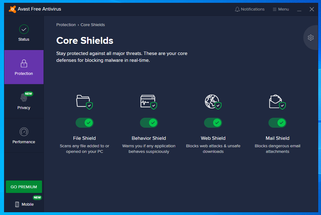 avast core shield