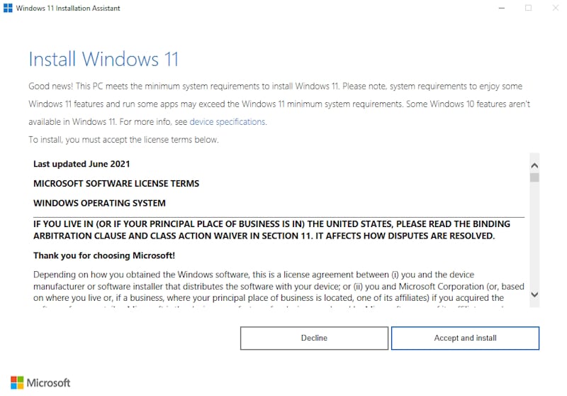 Upgrade Windows 11