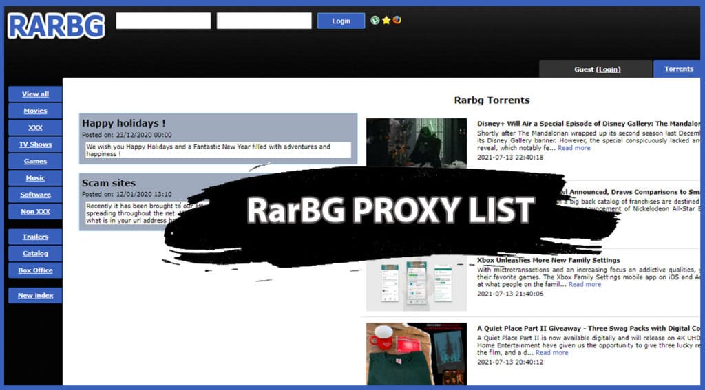 RARBG Proxy List 2025 WORKING [ RARBG Mirror & Proxies]