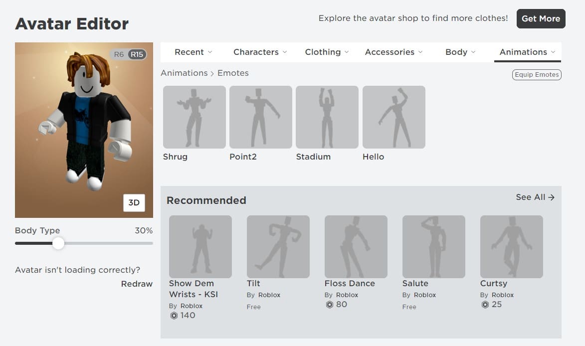 Emotes In Roblox