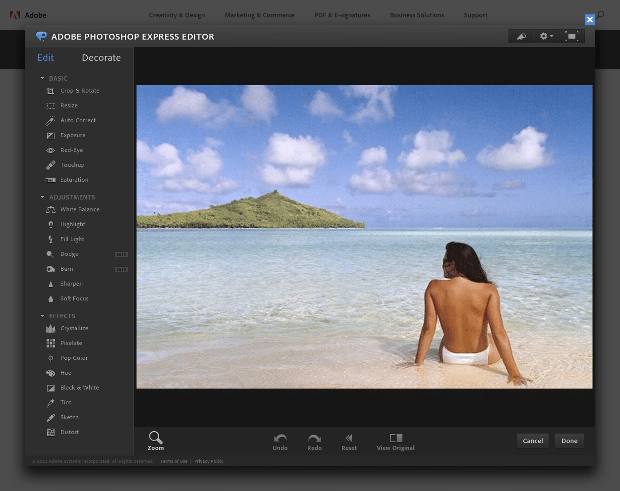 Adobe Photoshop Express Editor