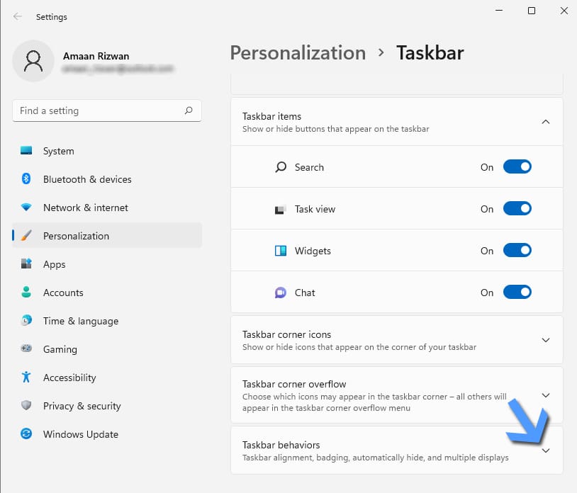 Windows 11 Taskbar behaviors