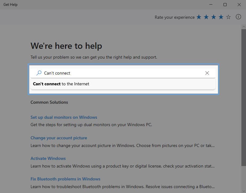 Get Help Search in Windows 11