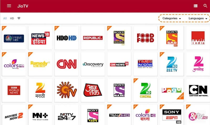 Jio TV - Sportsbay Alternative