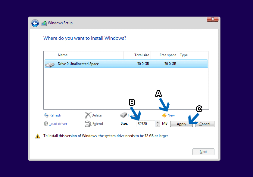 Create Windows 11 partition