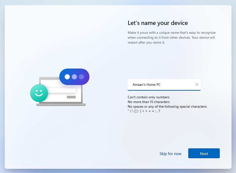Naming Windows 11 PC