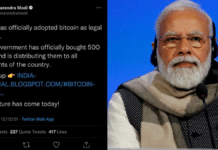 Indian Prime Minister Modi’s Twitter Account