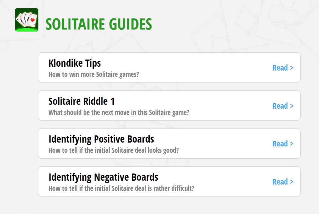 Solitaire Bliss guides